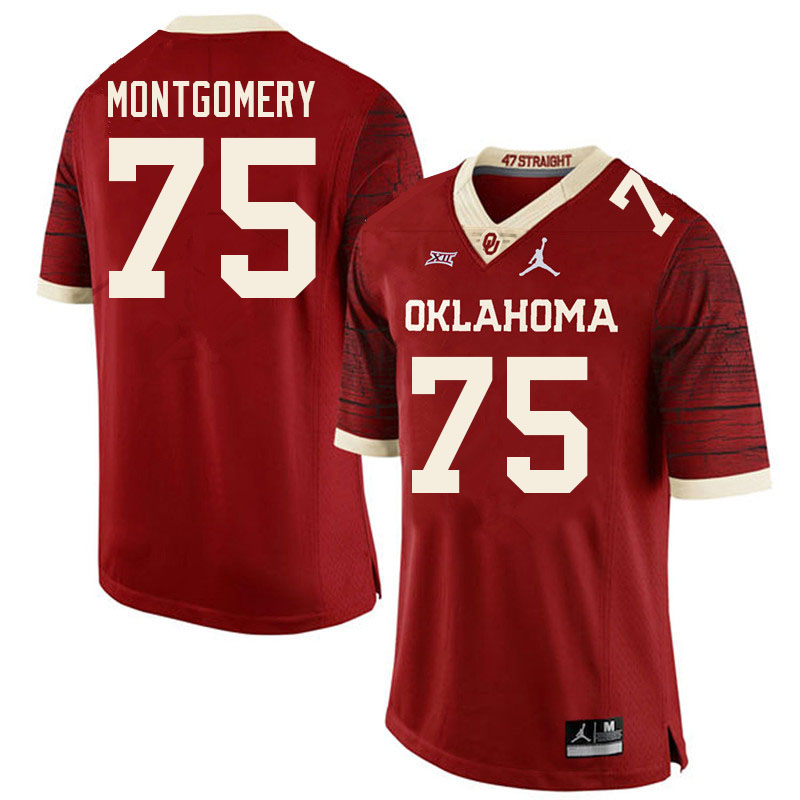 Men #75 Cullen Montgomery Oklahoma Sooners College Football Jerseys Sale-Retro - Click Image to Close